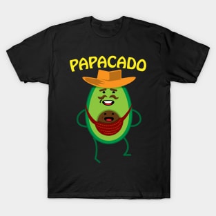 Papacado Mustache Dad Avocado Cute Baby T-Shirt